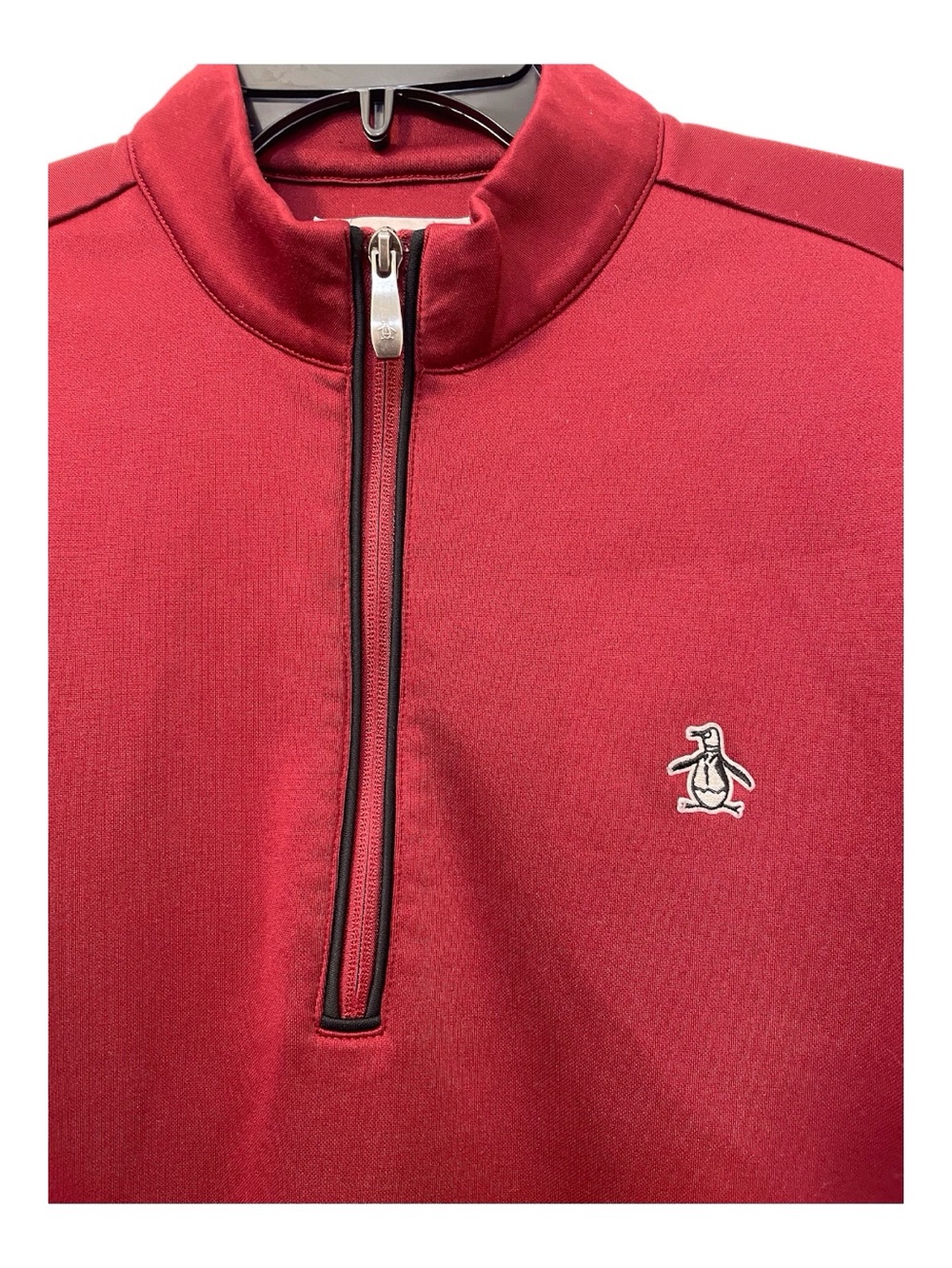 Original Penguin Men's Red Quarter-Zip Pullover,L - Picture 3 of 5